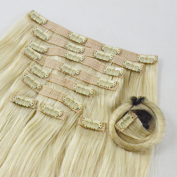 230g blonde hair clipin hair extensions  LJ